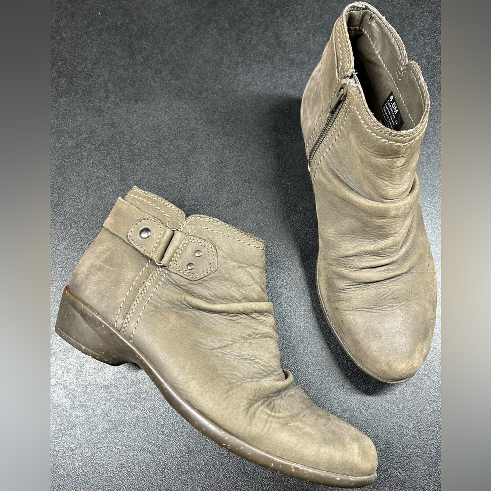 Cobb Hill Size 6.5 Rockport Nicole Ankle Grey Leather Boots